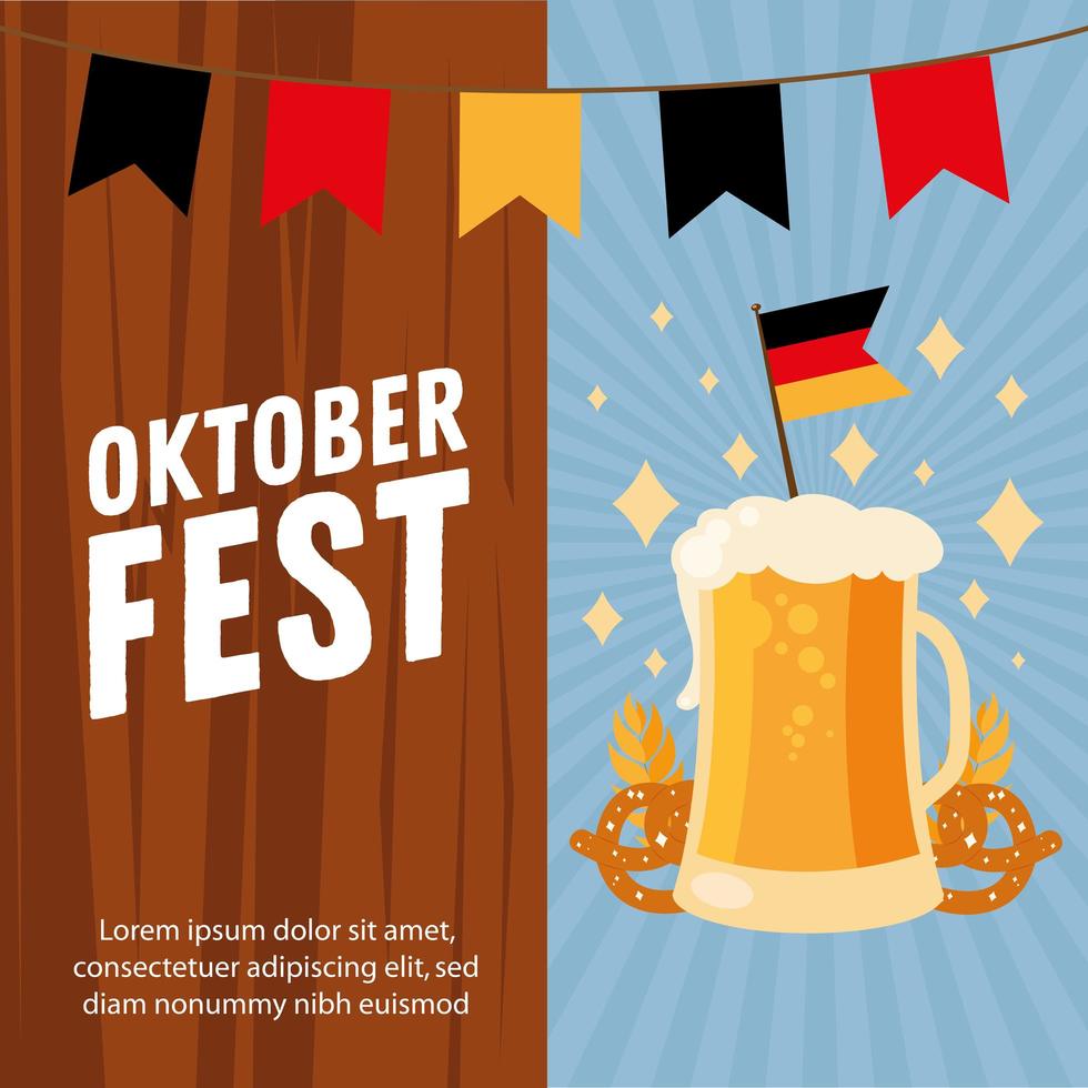 banner de celebración de cerveza oktoberfest vector