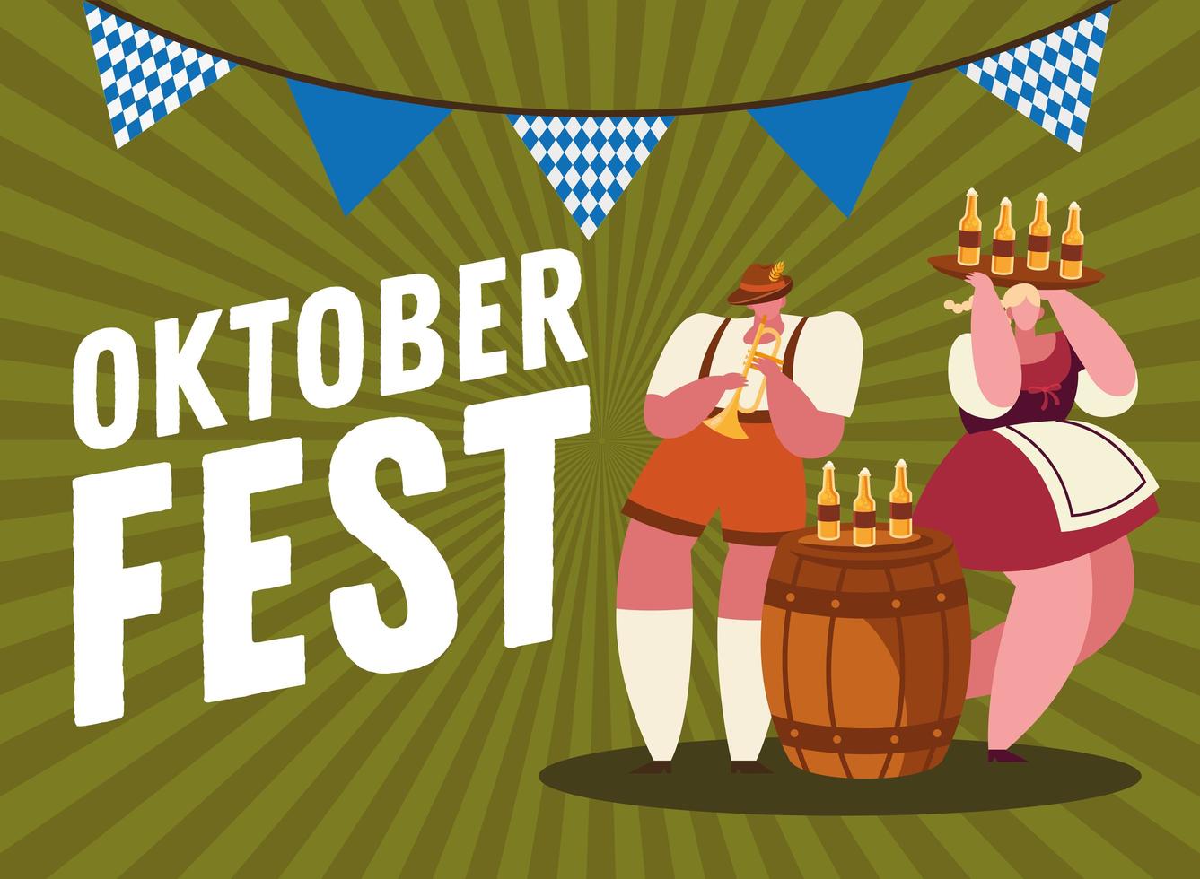 Oktoberfest beer celebration banner vector