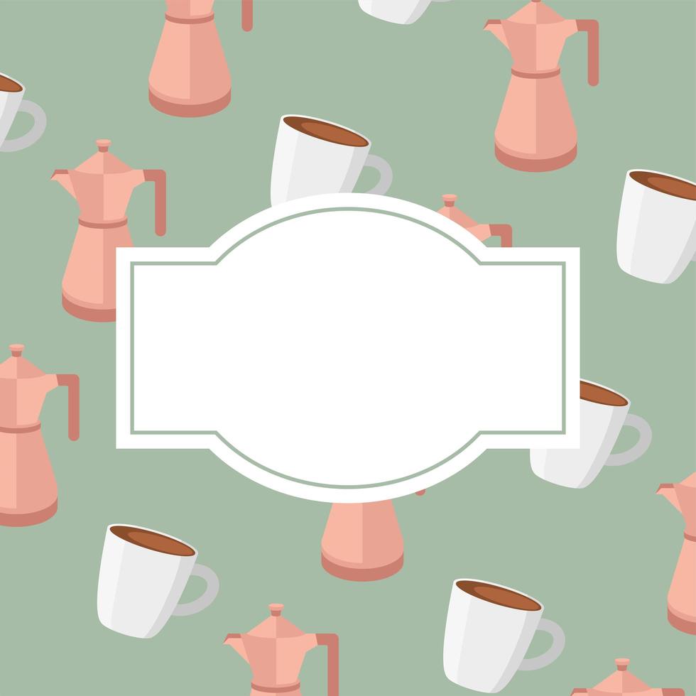 Coffee pots pattern background vector