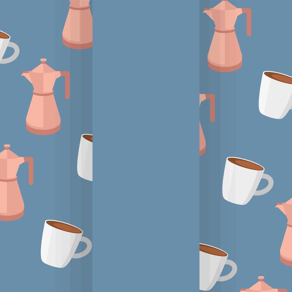 Coffee pots pattern background vector
