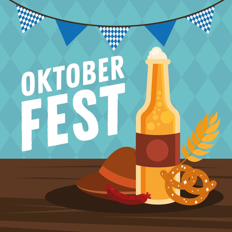 Oktoberfest beer celebration banner vector