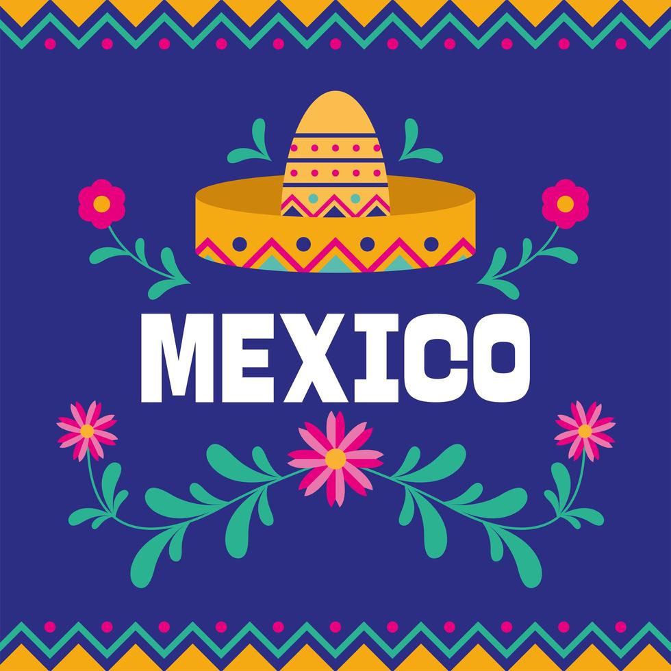 Mexican independence day banner vector