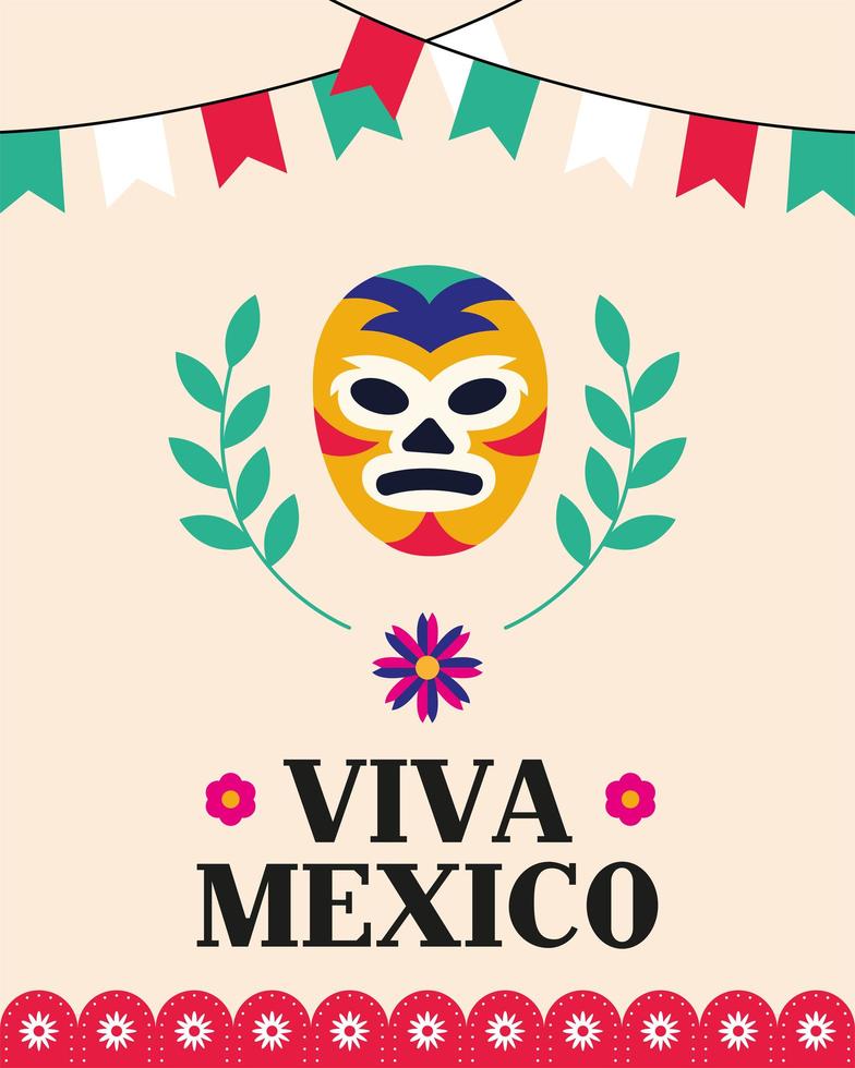 Mexican independence day banner vector