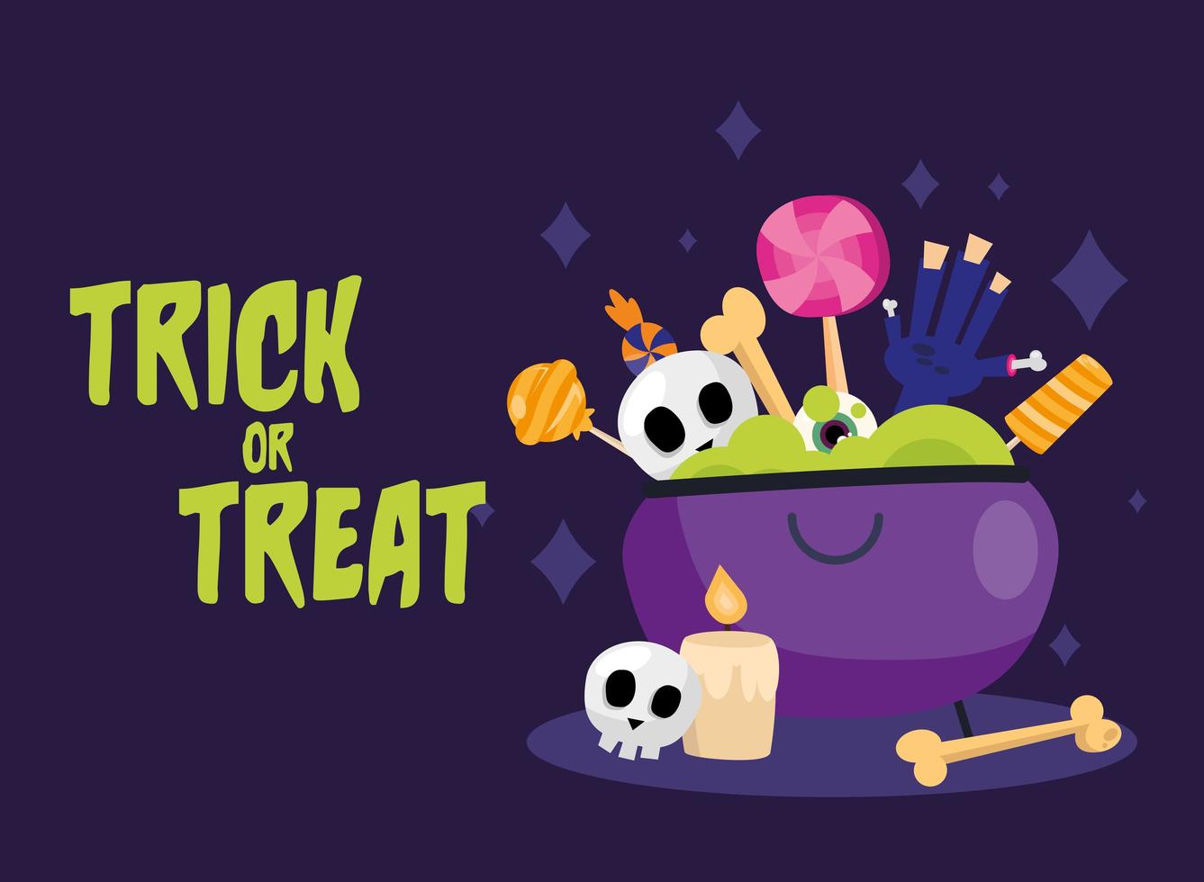 Halloween trick or treat celebration banner vector