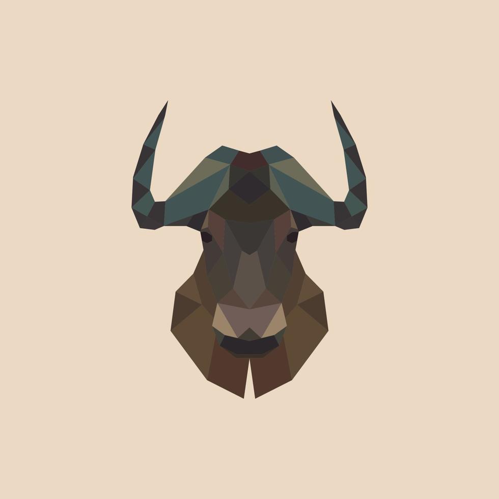 cabeza geométrica de un bisonte. vector