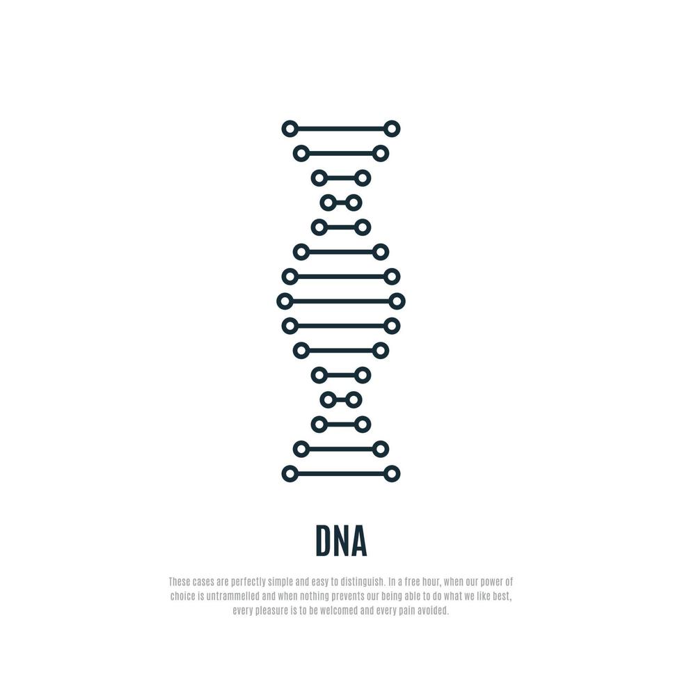 DNA linear icon. Molecular sign or logo element. vector