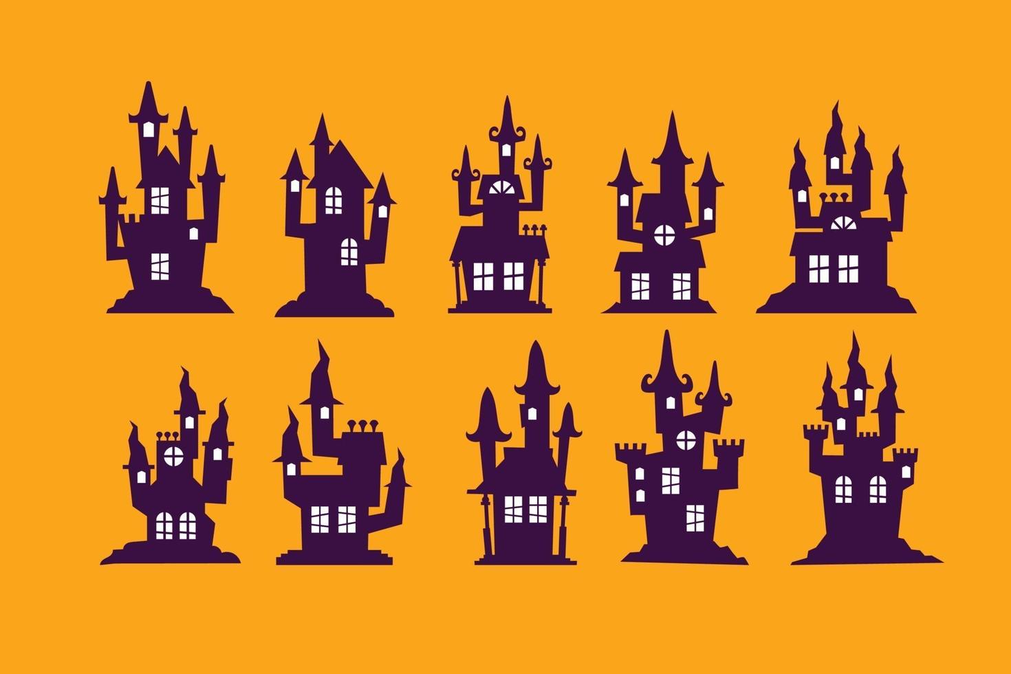 conjunto de casa de halloween vector