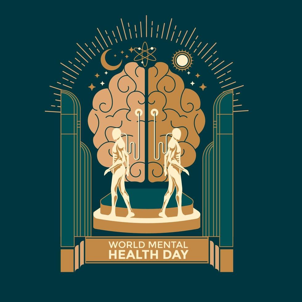 World Mental Health Day Concept vector