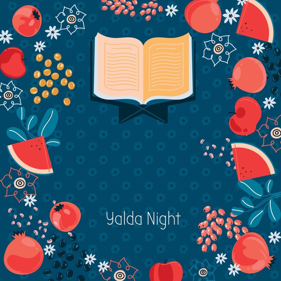 ilustración, vector, concepto, feliz, yalda, noche, fiesta vector