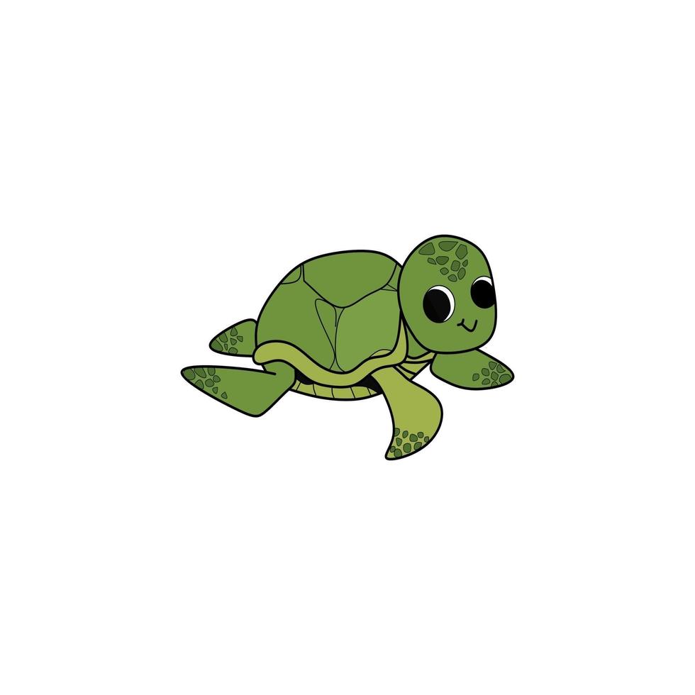 Vector cute turtle mascot