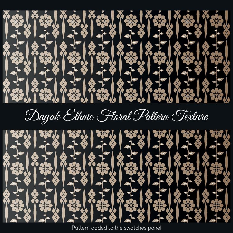 Dayak Ethnic Floral Pattern Texture vector