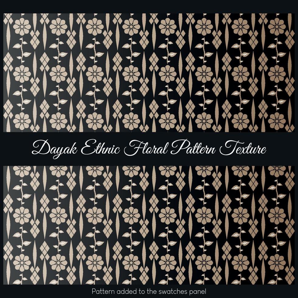 textura de patrón floral étnico dayak vector