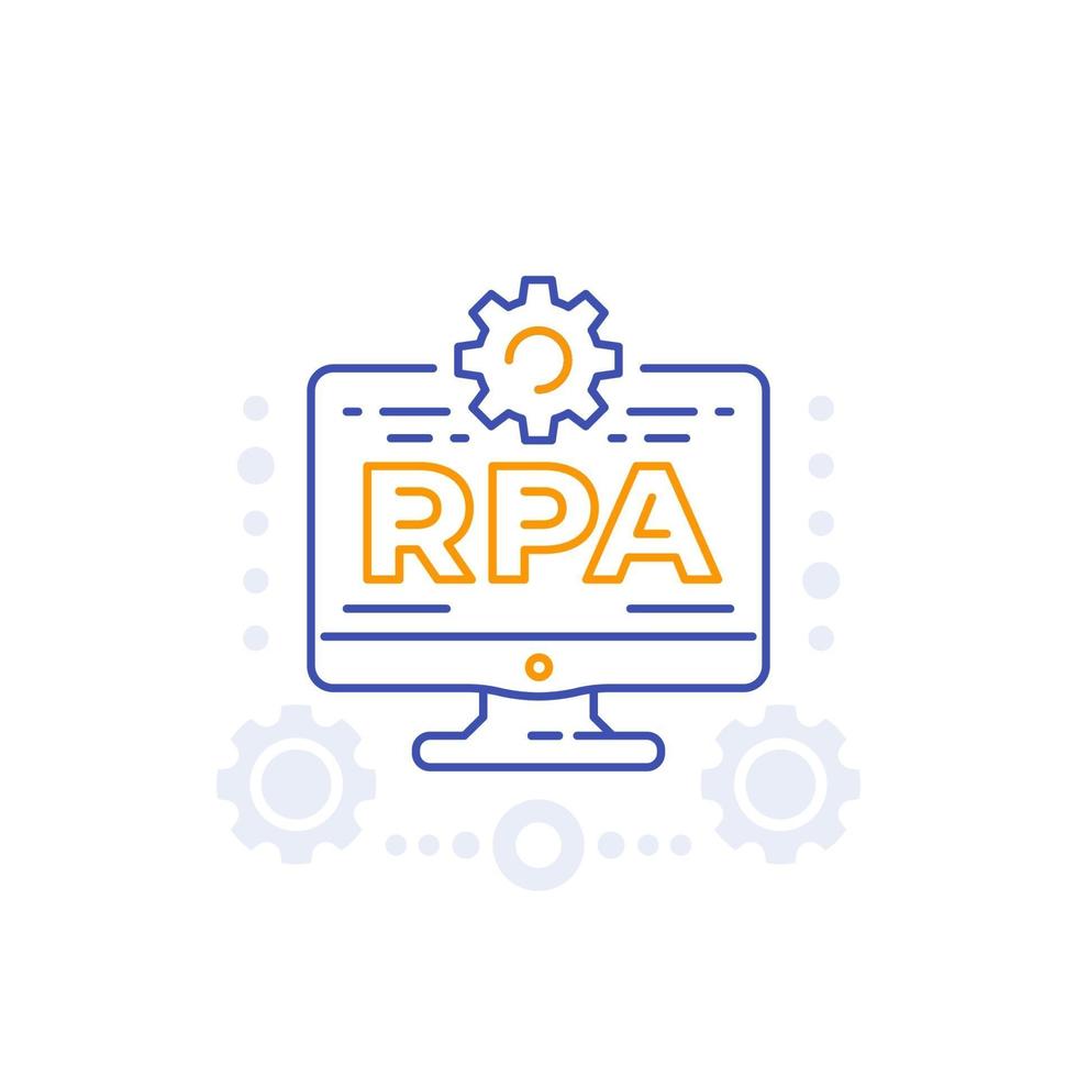 RPA, Robotic process automation, line icon.eps vector