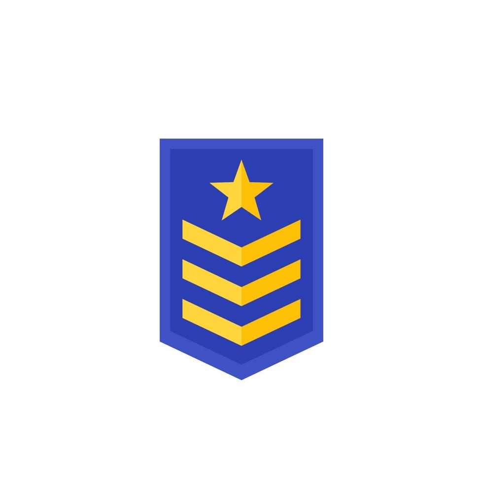 Military rank, army epaulettes vector icon