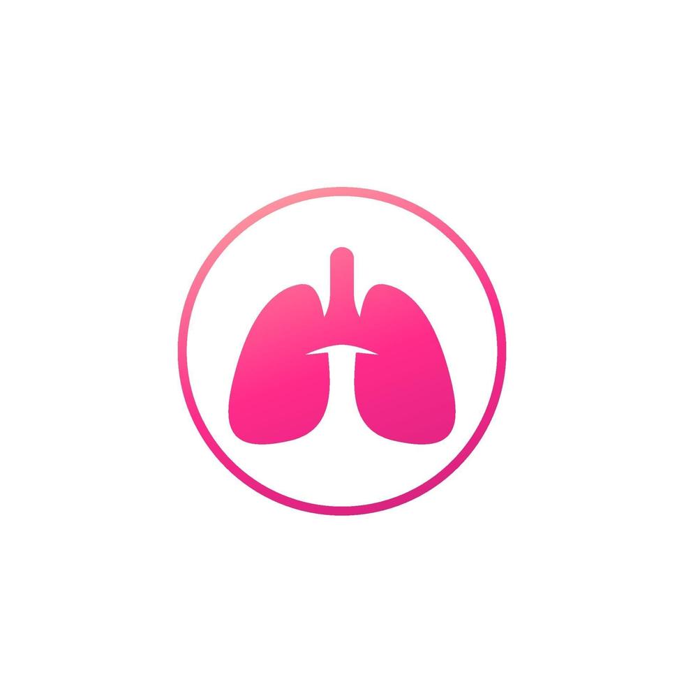 Lungs vector icon in circle