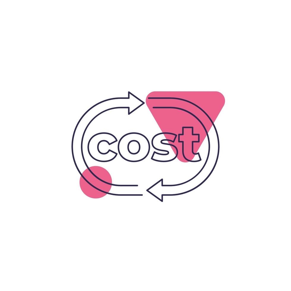 cost vector icon, line design.eps