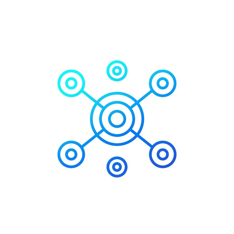 Hub icon on white, line vector