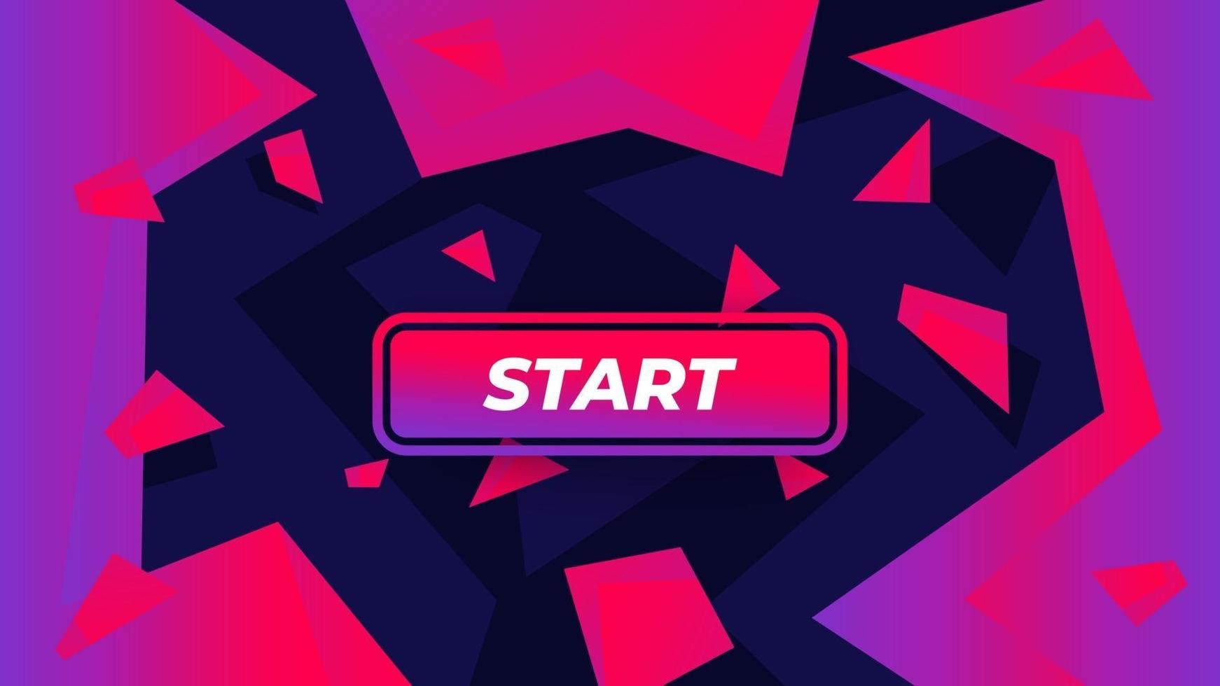 Start game button on abstract background vector