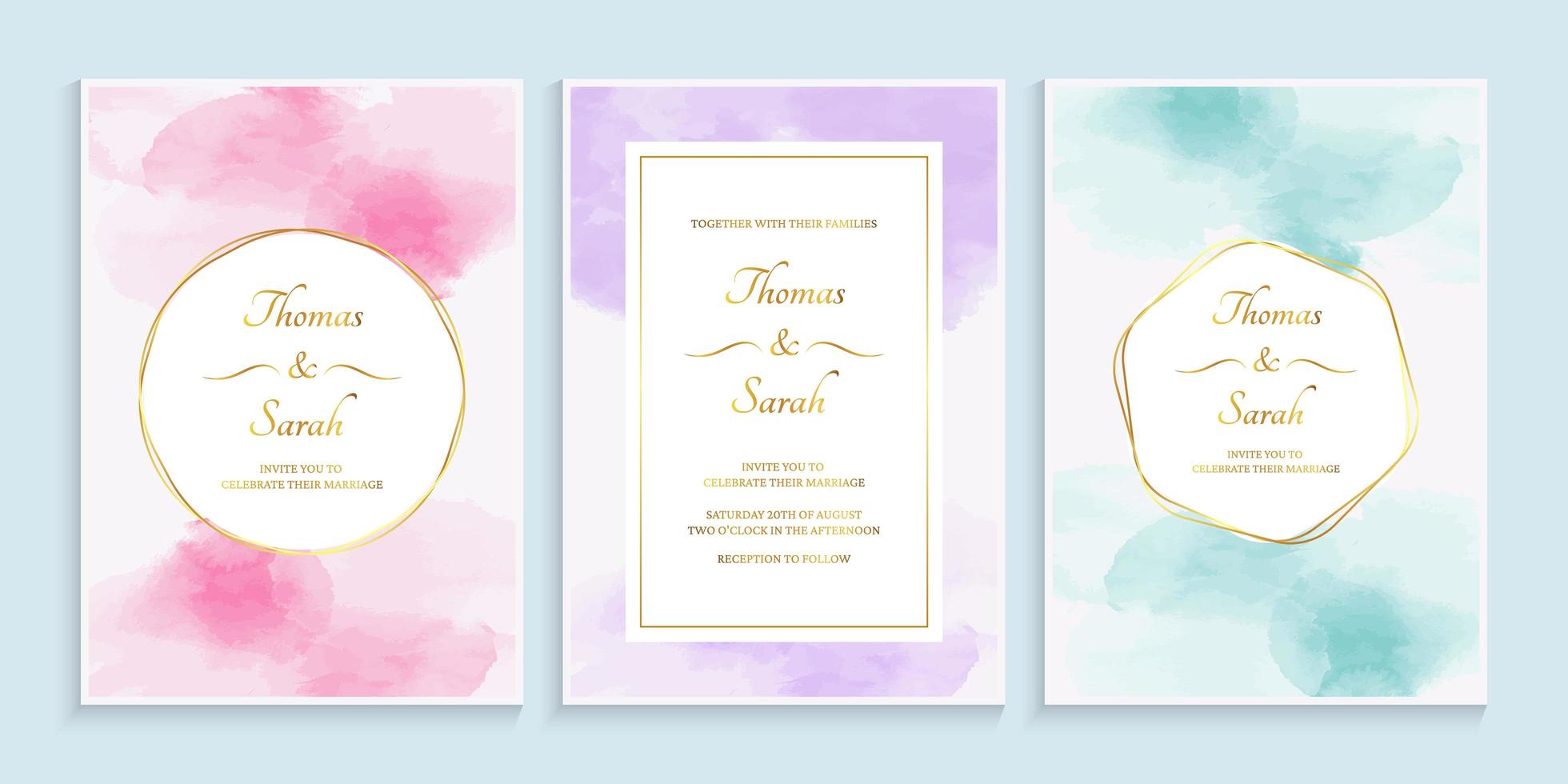 Watercolor Painting Cover Design Set vector