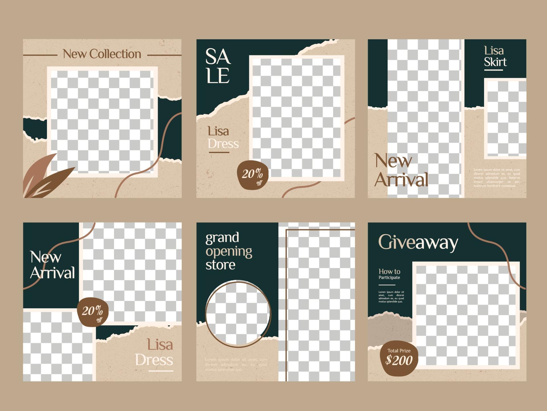 Social Media Feed Post Template for Fashion Business 1990149 Vector Art ...