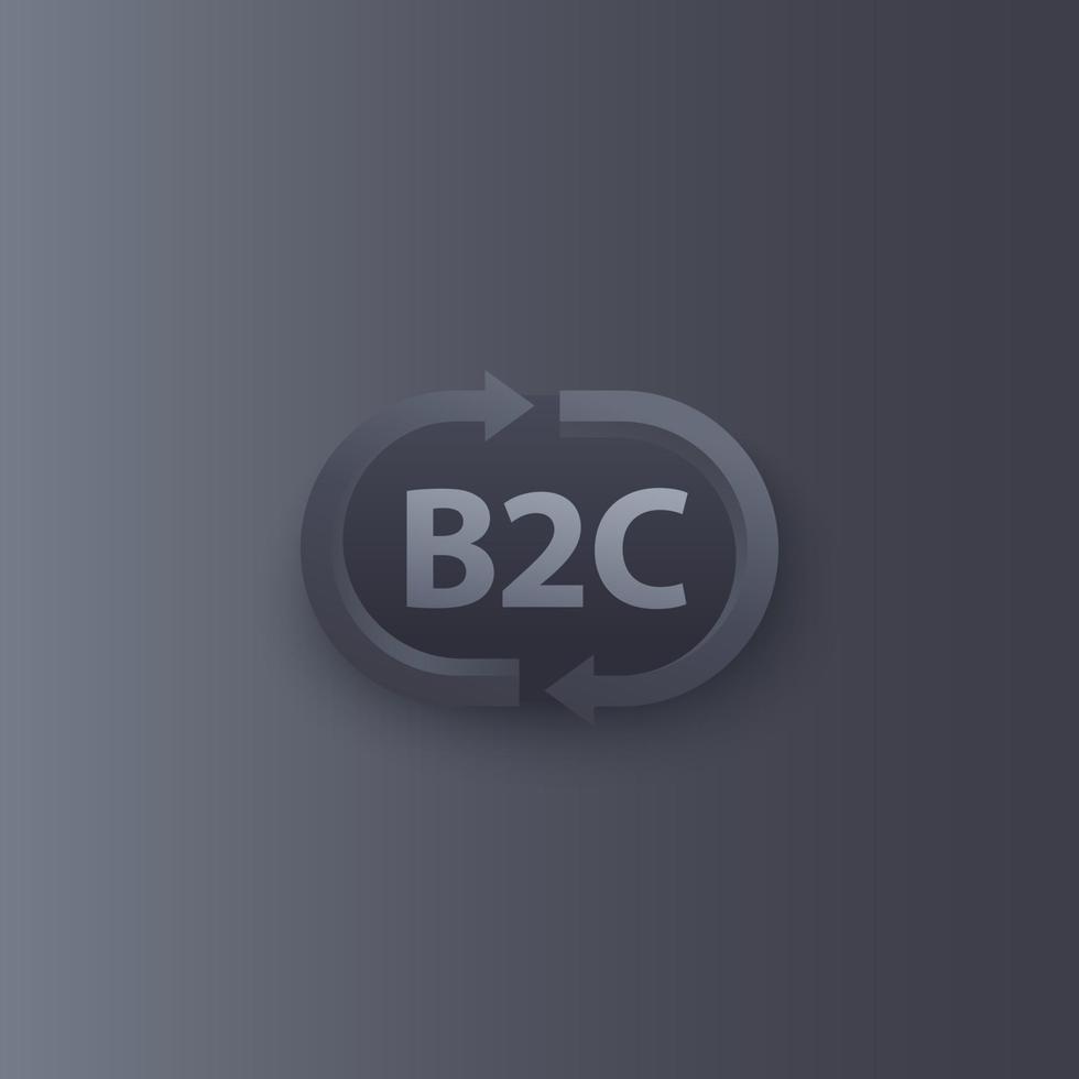 B2C service vector logo with arrows