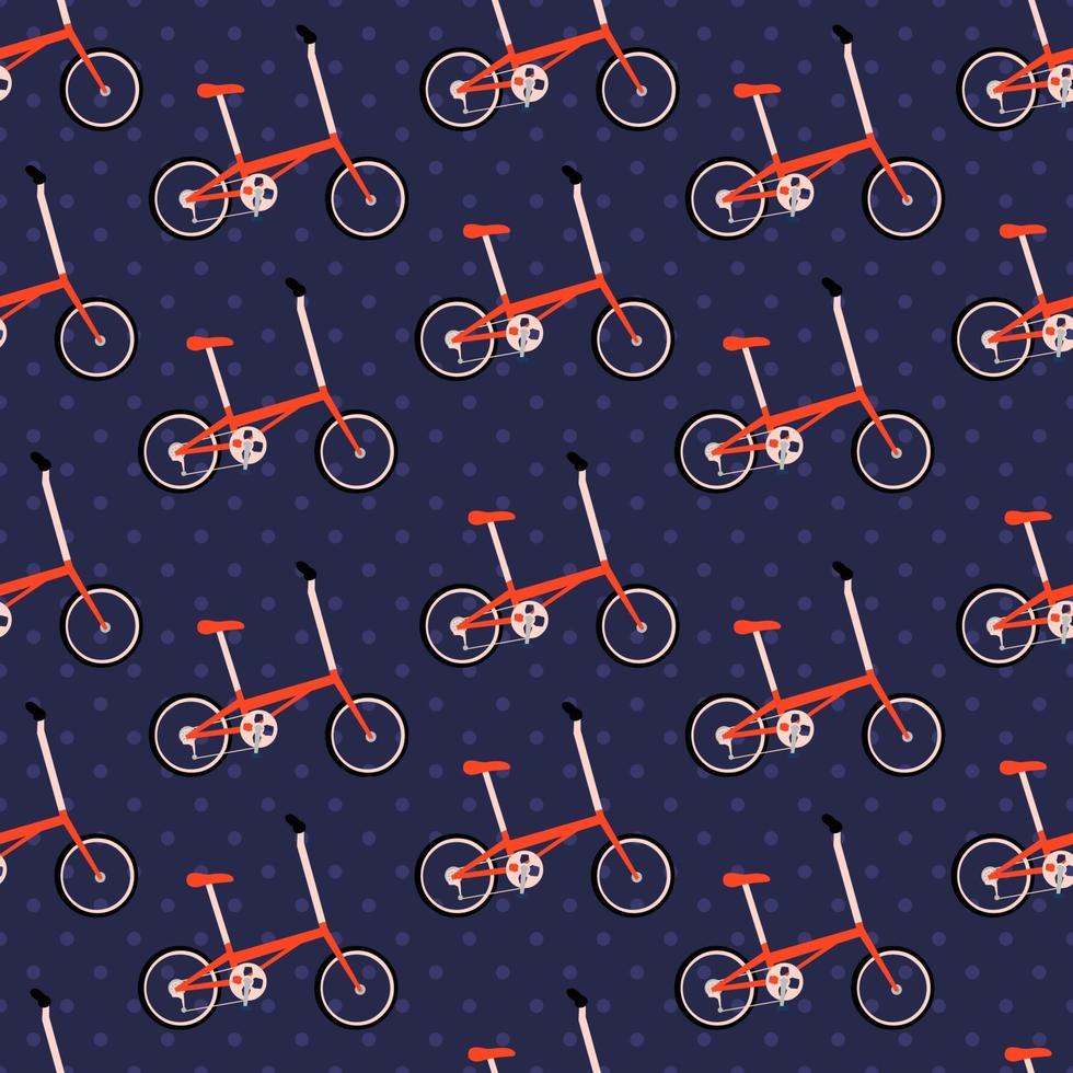 folding bicycle seamless pattern vector illustration