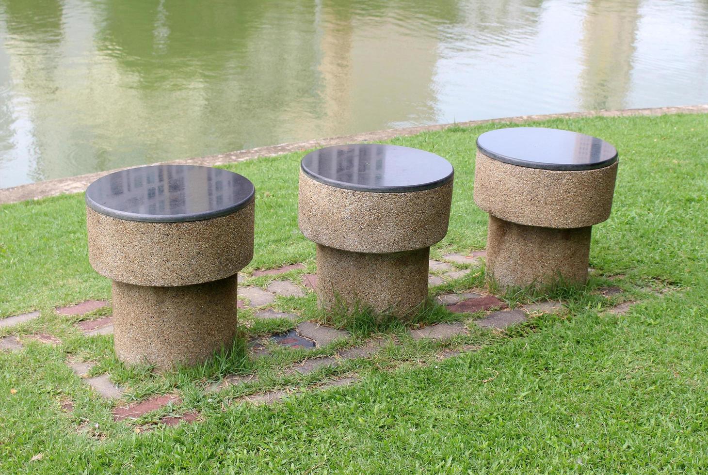 Stone chair in the park photo