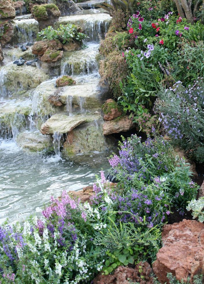 Waterfall in garden photo