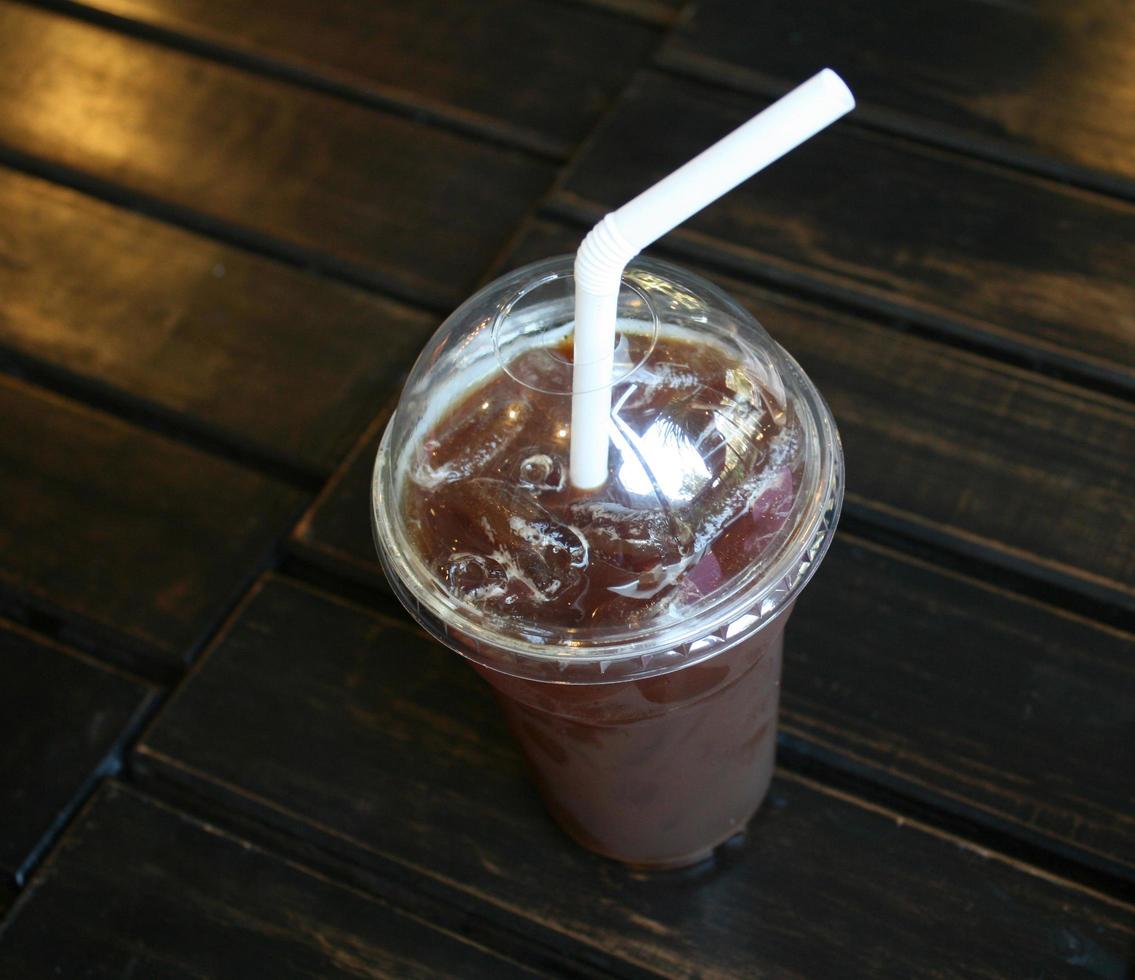 Top view of an iced coffee photo