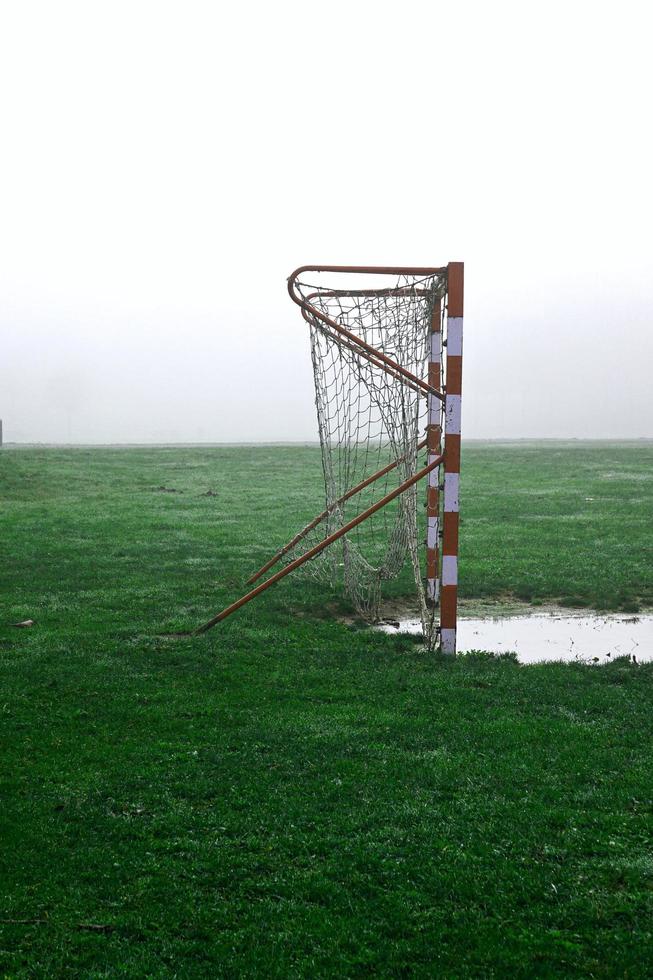 Soccer goal on a field photo