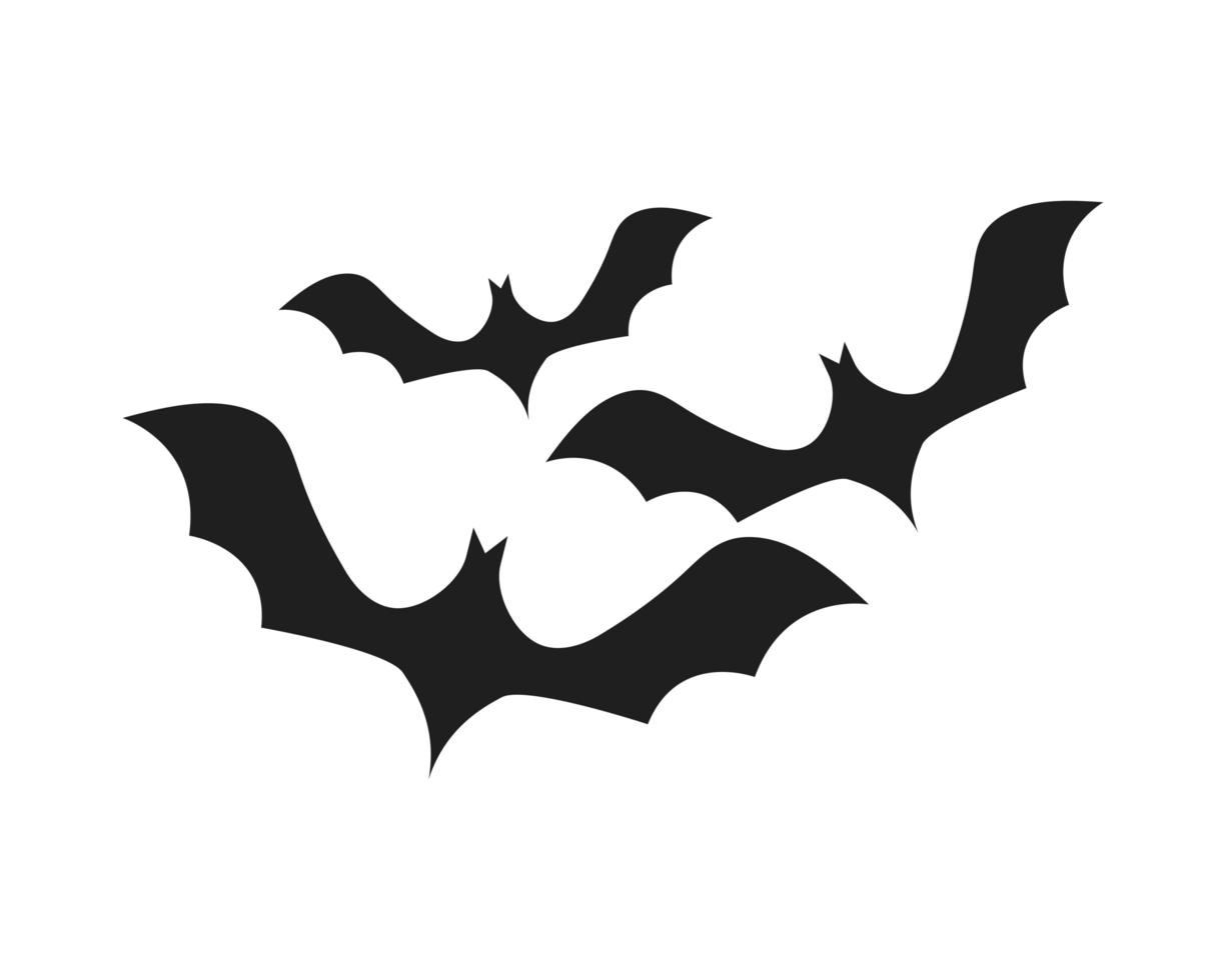 flying halloween bats isolated vector