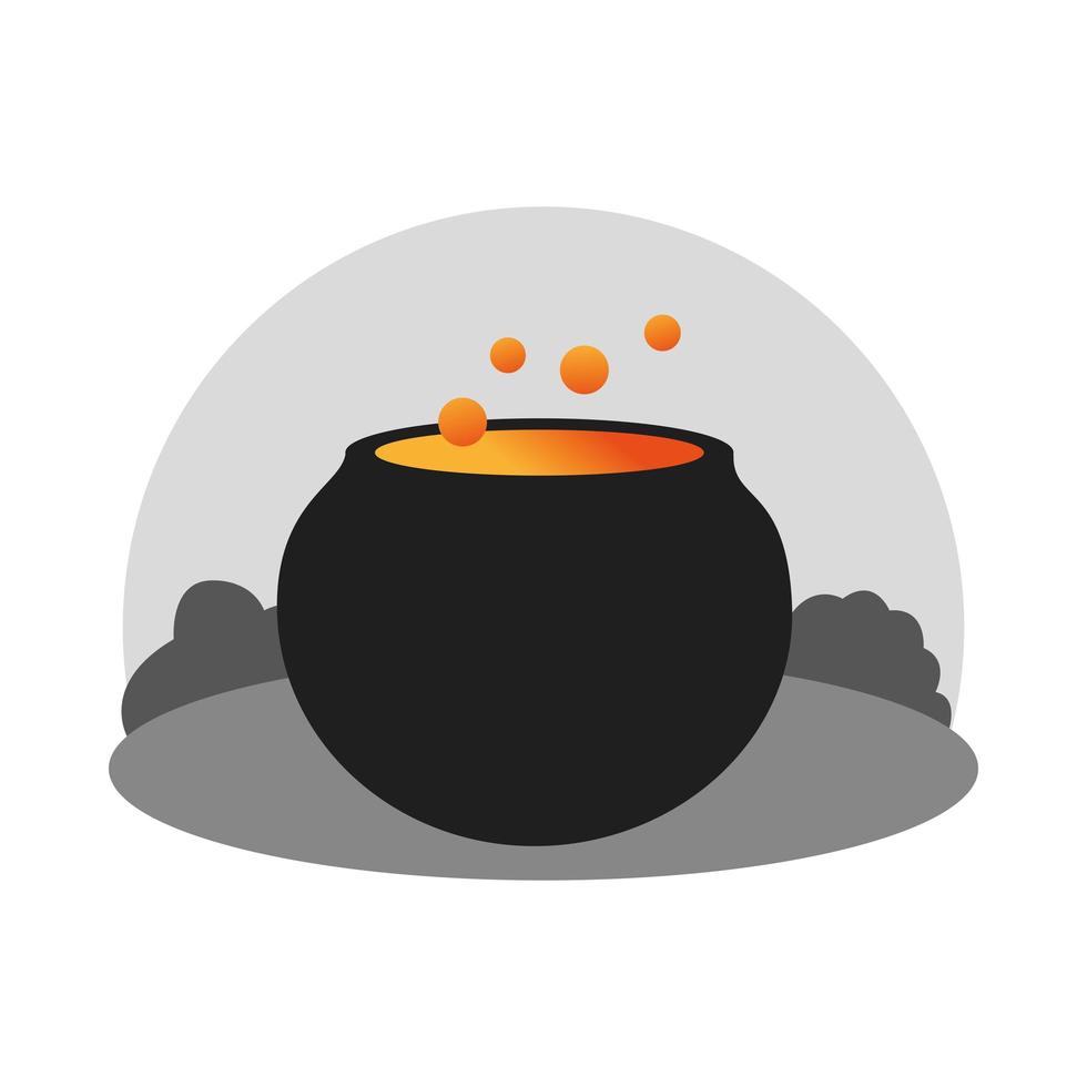 witch cauldron pot isolated icon vector