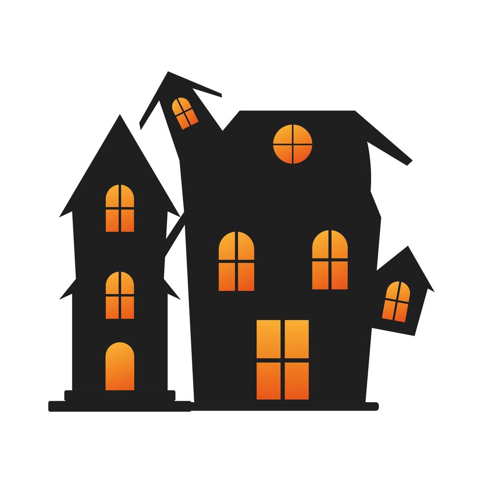 halloween dark castle isolated icon vector