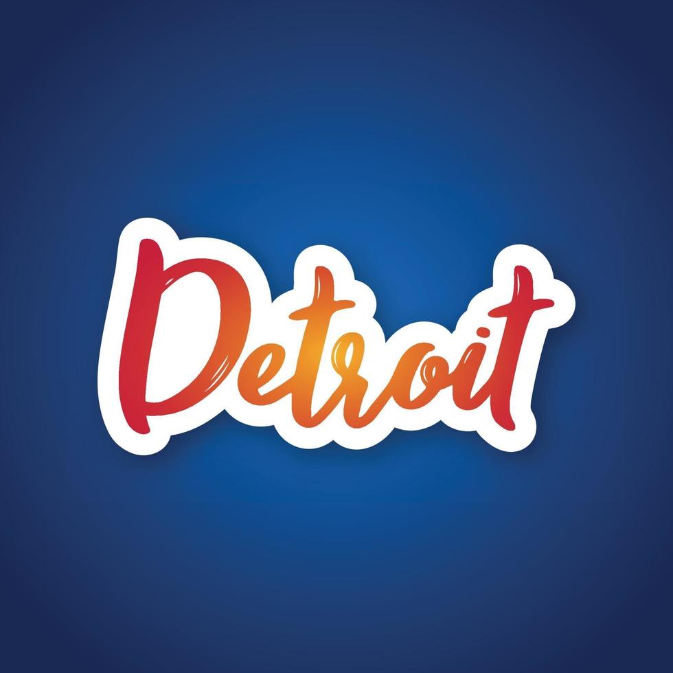 Detroit - handwritten name of US city. vector