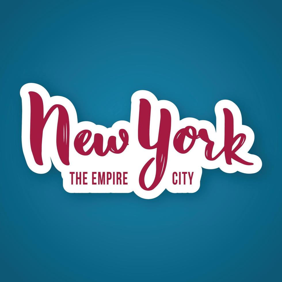 New york, the Empire City - hand drawn lettering phrase. vector