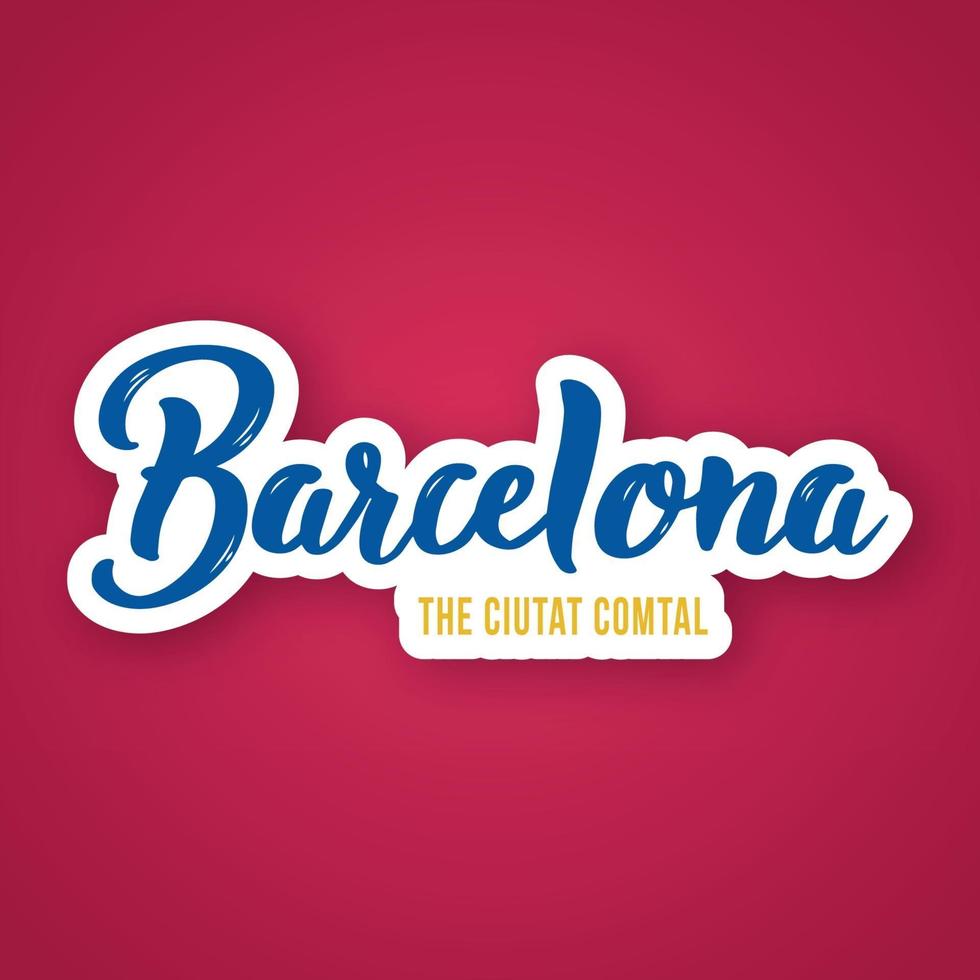 barcelona - frase de letras dibujadas a mano. vector