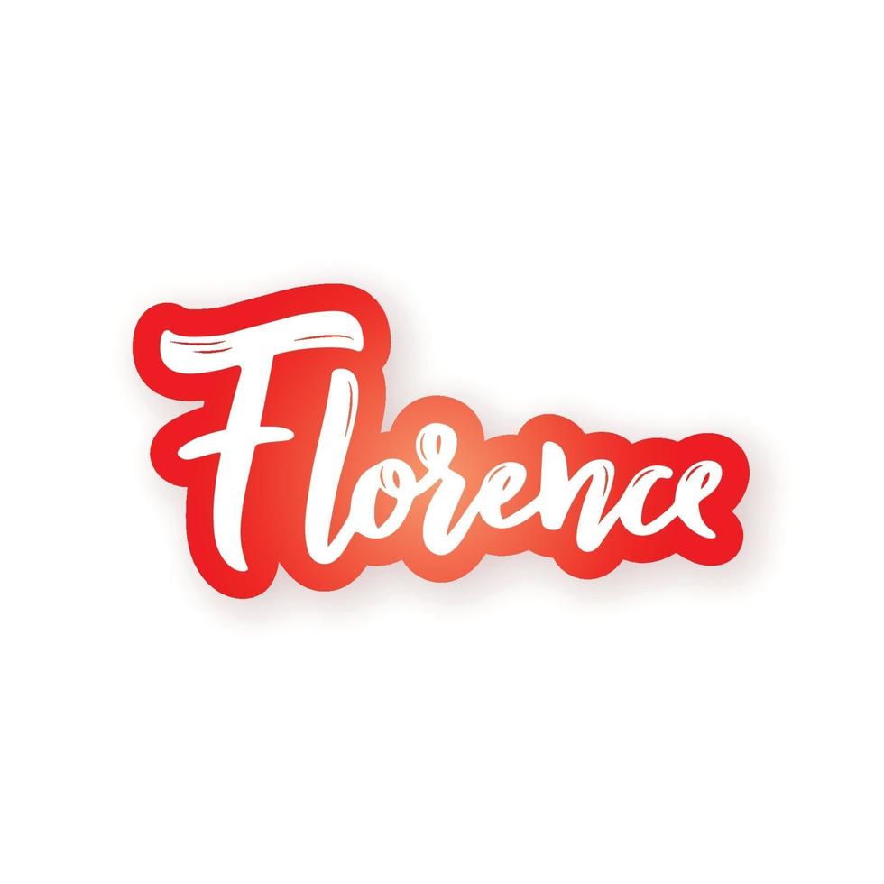 Florence - hand drawn lettering name of Italy city. vector