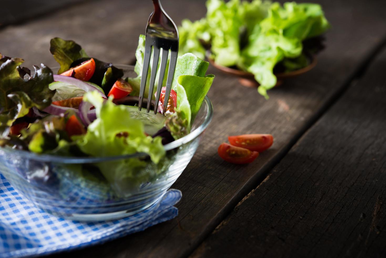 Close-up of fresh vegetable salad photo