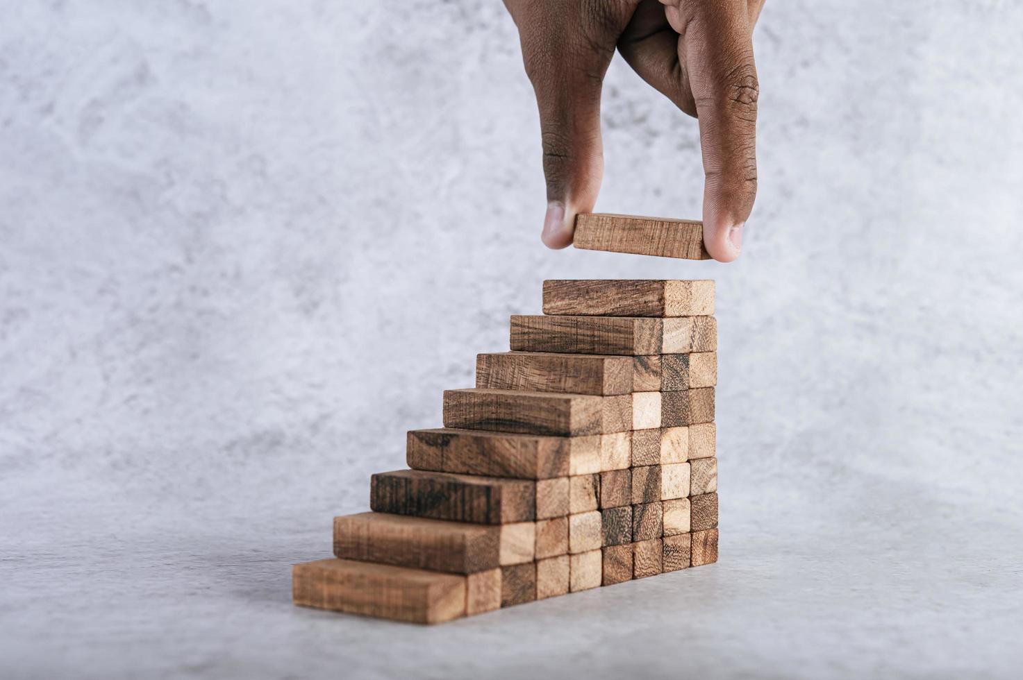 Stacking wooden blocks photo