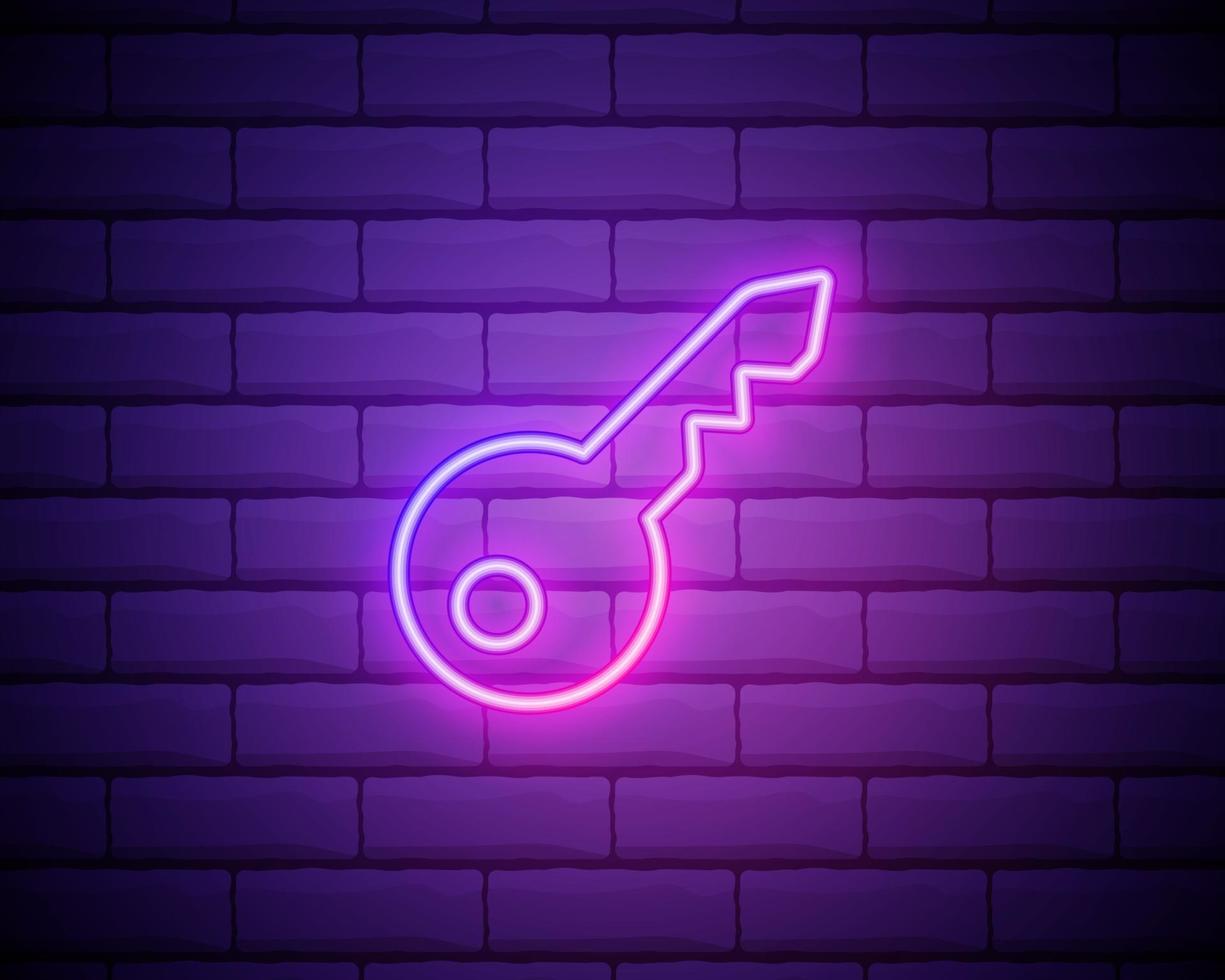 key neon icon. Simple thin line, outline vector of universal icons for UI and UX, website or mobile application