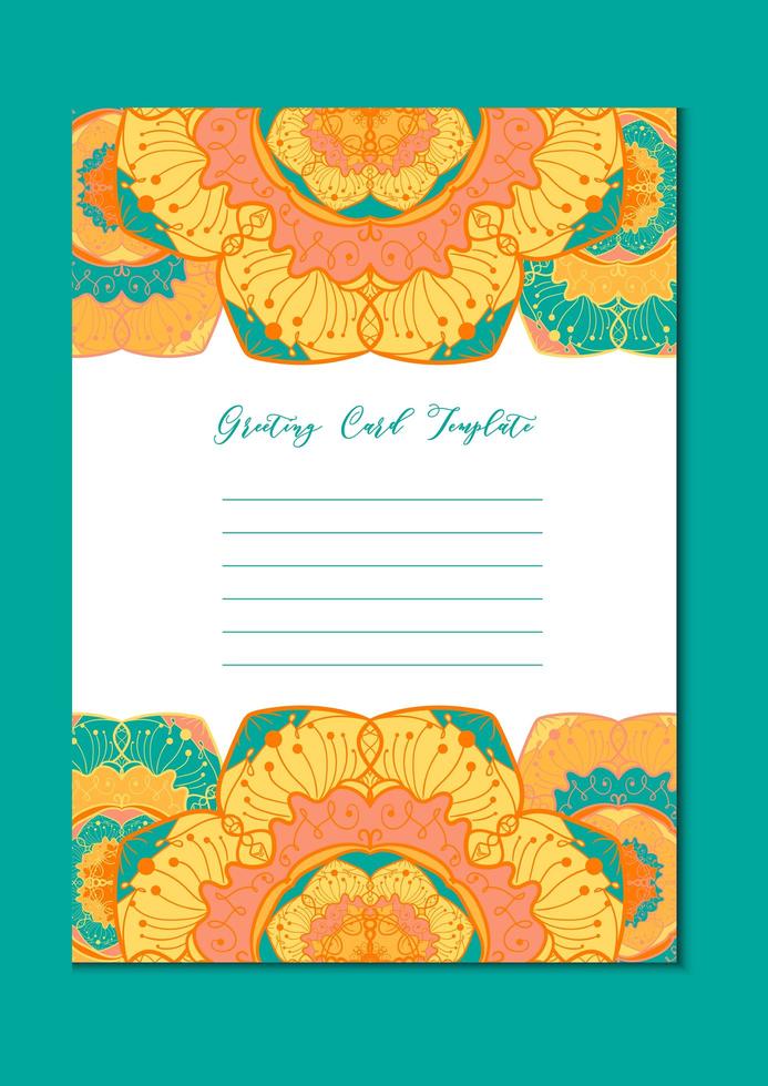 Mandala vintage template card vector