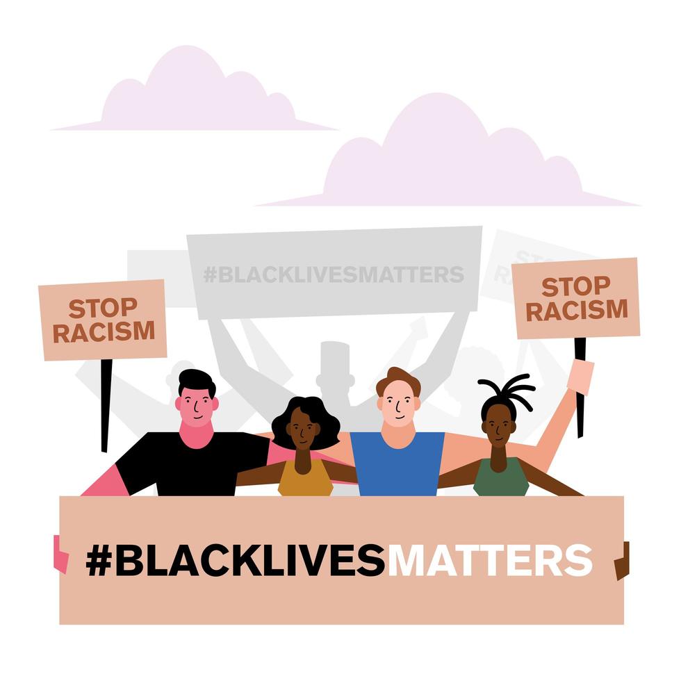 Black lives matter demonstration vector