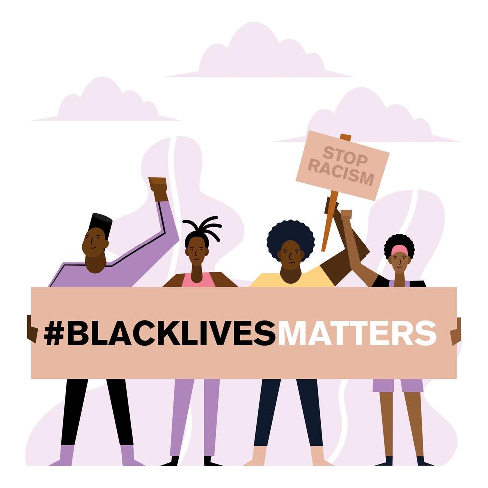 Black lives matter demonstration vector