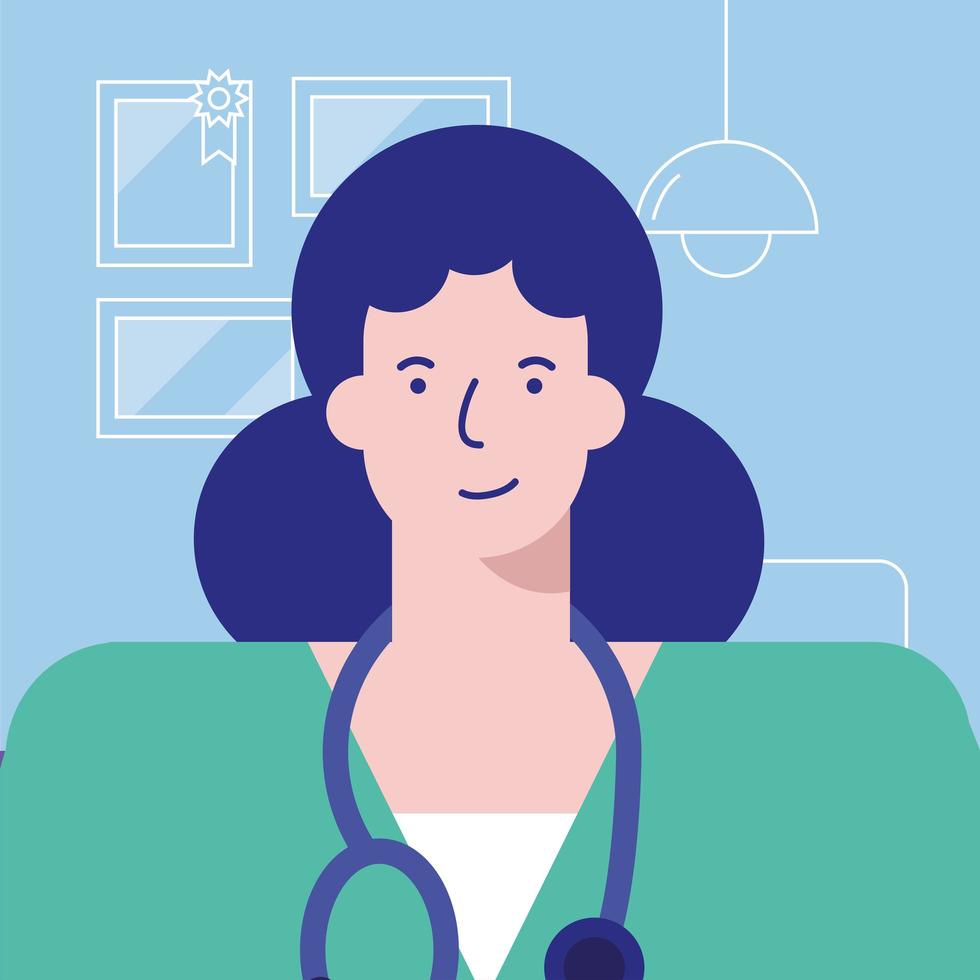 professional female doctor surgeon avatar character vector