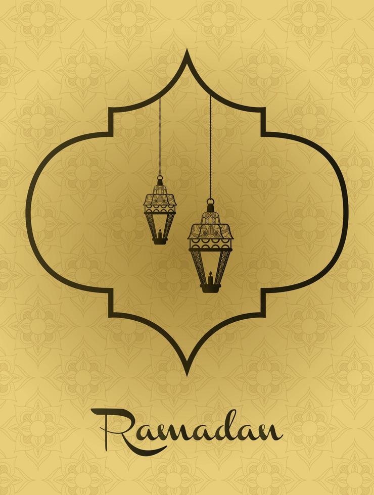 Lámparas que cuelgan para la decoración de Ramadán Kareem. vector