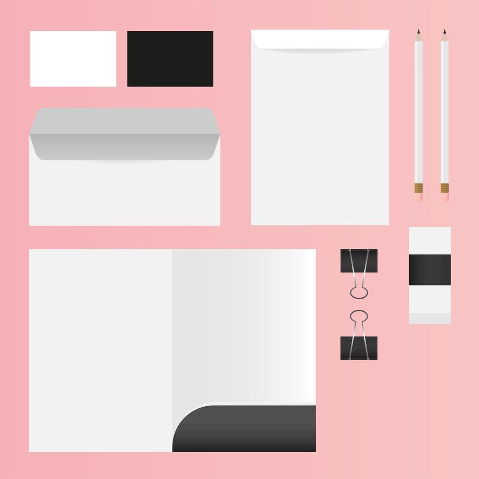 Modern stationery mock-up template vector