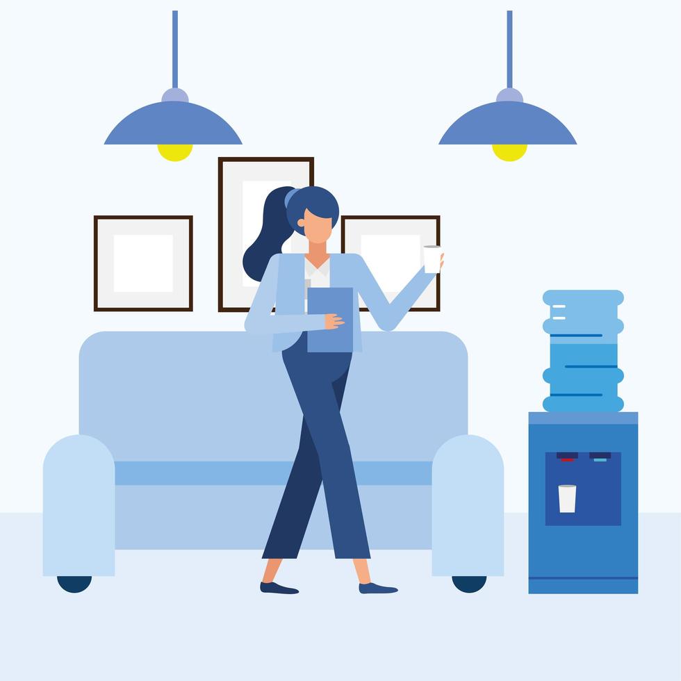 Businesswoman in the office vector design