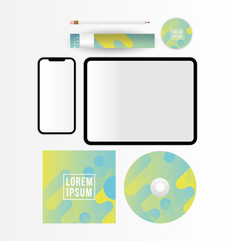 Modern stationery mock-up template vector