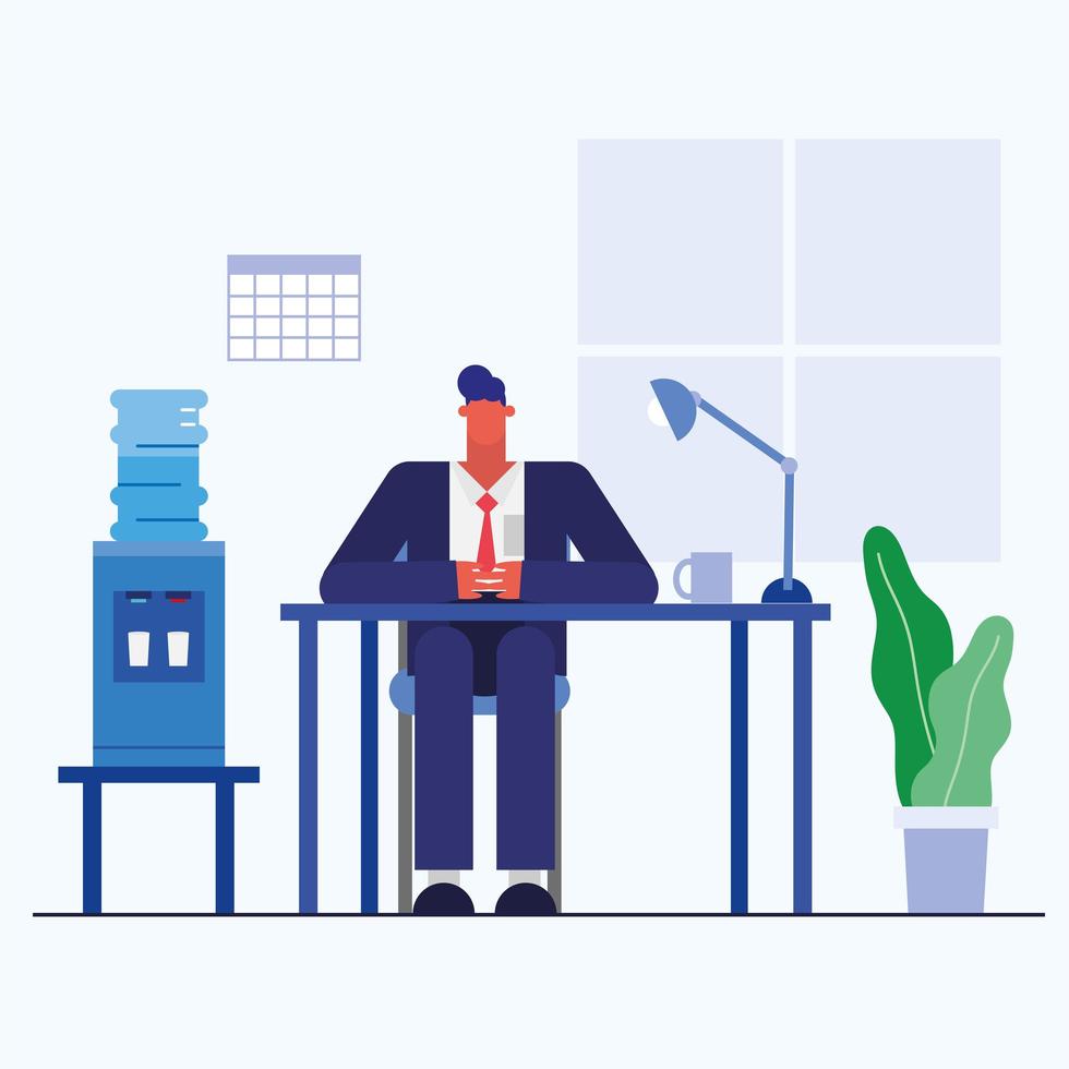 Flat design man in the office vector