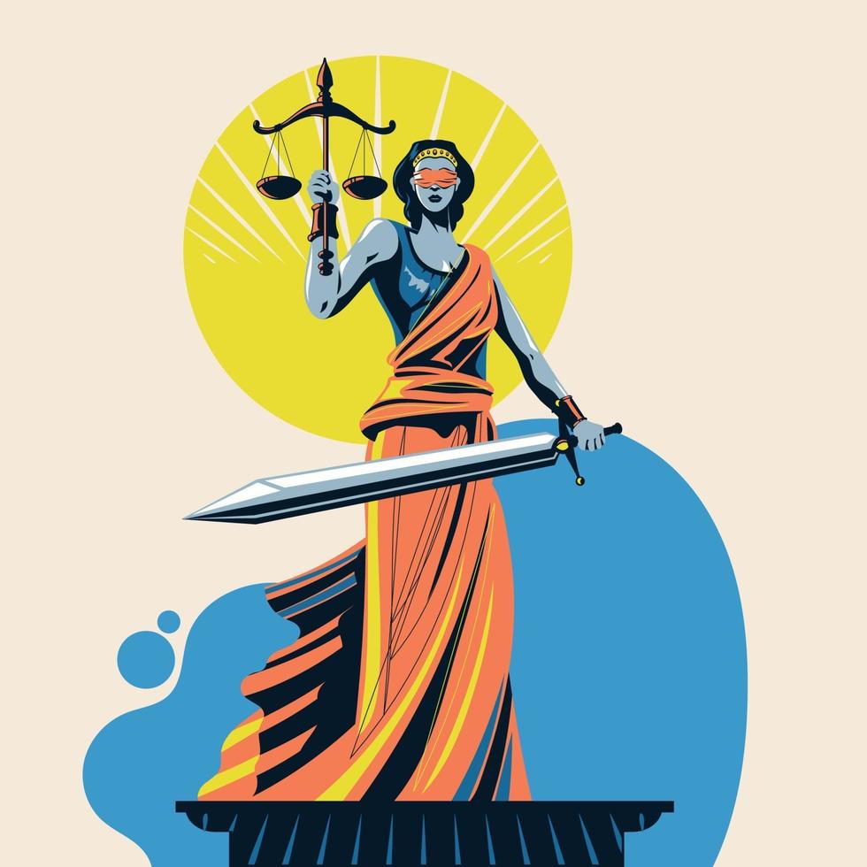 dama de la justicia femida o themis vector